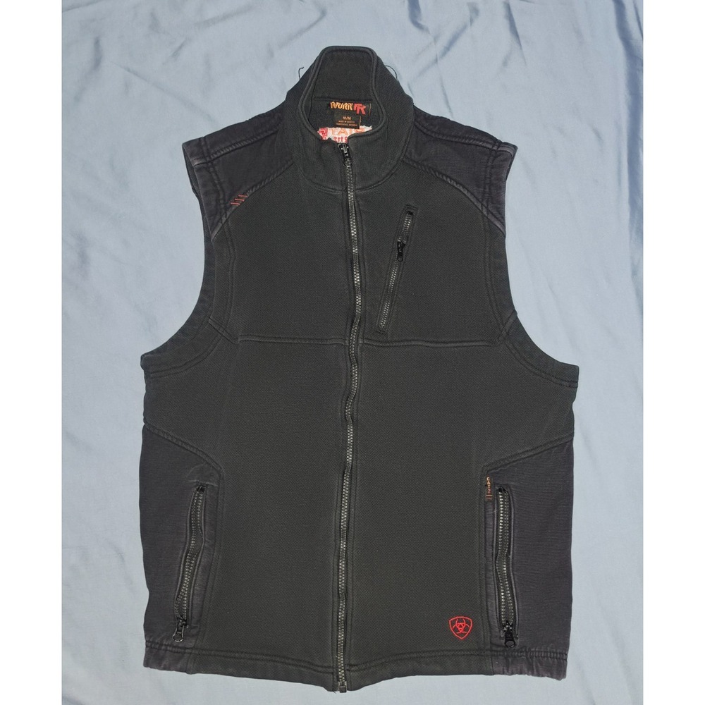 Ariat FR Insulated Vest Mens M Black Full Zip Flame Resistant CAT 2 Arc Rated
